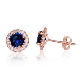 Kullast naelkõrvarõngad 1201042(Au-R)_CZ+CZ-B