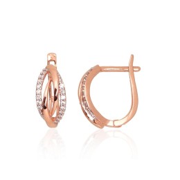 'Inglise' sulguriga kullast kõrvarõngad 1201287(Au-R+PRh-W)_CZ