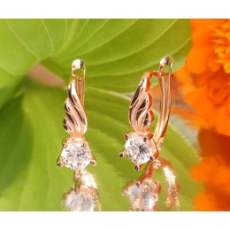 'Inglise' sulguriga kullast kõrvarõngad 1201630(Au-R)_CZ