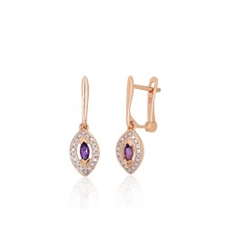 'Inglise' sulguriga kullast kõrvarõngad 1201671(Au-R+PRh-W)_DI+AM