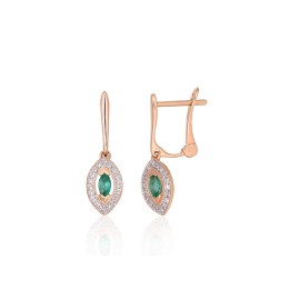 'Inglise' sulguriga kullast kõrvarõngad 1201671(Au-R+PRh-W)_DI+EM