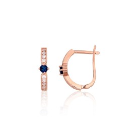 'Inglise' sulguriga kullast kõrvarõngad 1201705(Au-R)_CZ+CZ-B