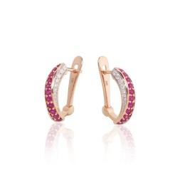 'Inglise' sulguriga kullast kõrvarõngad 1201769(Au-R+PRh-W)_DI+RB