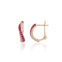 'Inglise' sulguriga kullast kõrvarõngad 1201769(Au-R+PRh-W)_DI+RB