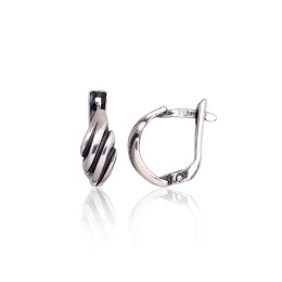 'Inglise' sulguriga hõbekõrverõngad 2201082(POx-Bk)