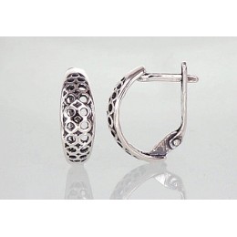 'Inglise' sulguriga hõbekõrverõngad 2201103(POx-Bk)