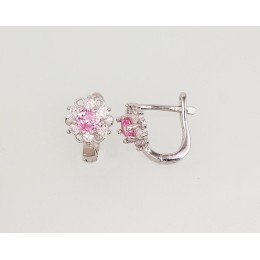 'Inglise' sulguriga hõbekõrverõngad 2202945(PRh-Gr)_CZ+CZ-PI