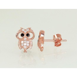 Hõbedast naelkõrvarõngad 2202970(PAu-R)_CZ+CZ-BK