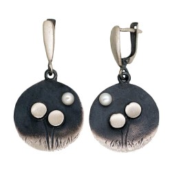 Hõbedast kõrvarõngad 2203534(Matt+POx-MattBk)_PE