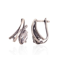 'Inglise' sulguriga hõbekõrverõngad 2203583(POx-Bk)_CZ
