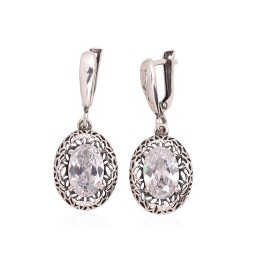 'Inglise' sulguriga hõbekõrverõngad 2203596(POx-Bk)_CZ