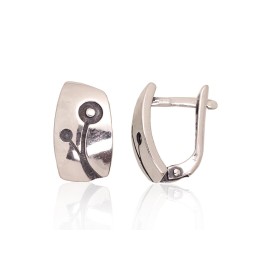 'Inglise' sulguriga hõbekõrverõngad 2203625(POx-Bk)