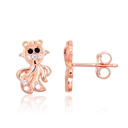 Hõbedast naelkõrvarõngad 2203732(PAu-R)_CZ+CZ-BK