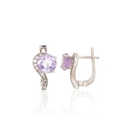 Hõbedast kõrvarõngad 2204039(PRh-Gr)_CZ+AM