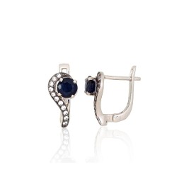 Hõbedast kõrvarõngad 2204039(PRh-Gr+PRh-Bk)_CZ+SA