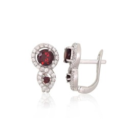 Hõbedast kõrvarõngad 2204066(PRh-Gr)_CZ+GR