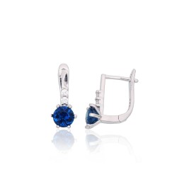 'Inglise' sulguriga hõbekõrverõngad 2204105(PRh-Gr)_CZ+CZ-B