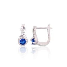 'Inglise' sulguriga hõbekõrverõngad 2204106(PRh-Gr)_CZ+CZ-B