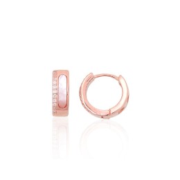 Ümmarguse kinnisega hõbekõrvarõngad 2204111(PAu-R)_CZ+PL-W