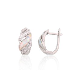 Hõbedast naelkõrvarõngad 2204146(PRh-Gr)_CZ+OP-W