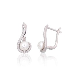 'Inglise' sulguriga hõbekõrverõngad 2204153(PRh-Gr)_CZ+PE