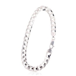Hõbekett Curb 6.9 mm , kantide teemanttöötlus 2400063-bracelet